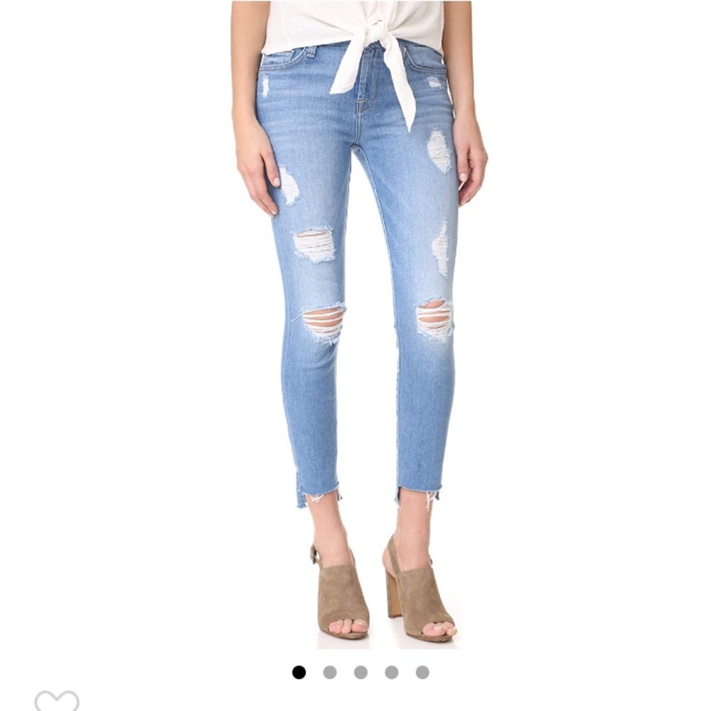 7 For All Mankind Step Hem Skinny Jean Sz 26